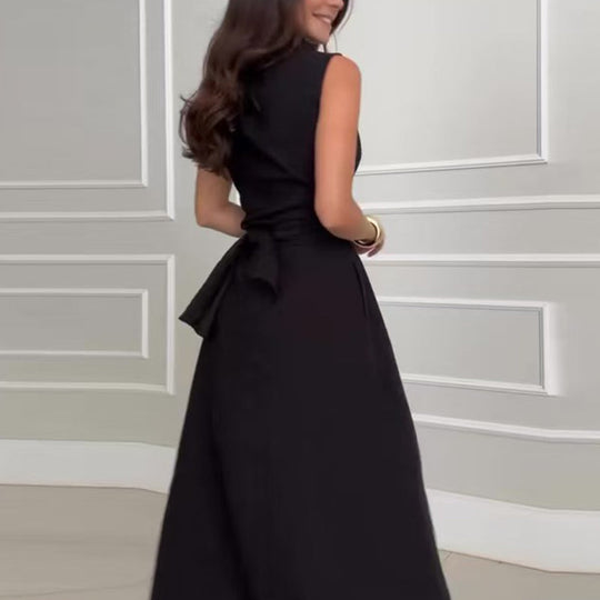 🌸Abiti stagionali - 50% di sconto🌸Abito lungo senza maniche da donna con cintura in vita