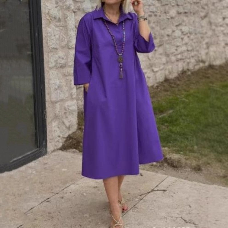 Frauen lässiges Festkleid von Frauen mit praktischen Taschen
