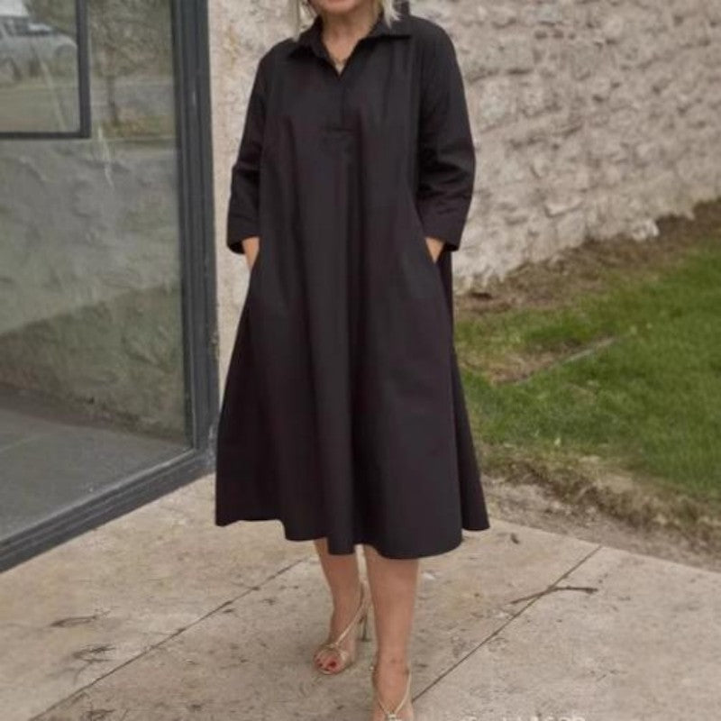 Frauen lässiges Festkleid von Frauen mit praktischen Taschen