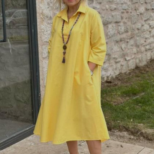 Frauen lässiges Festkleid von Frauen mit praktischen Taschen