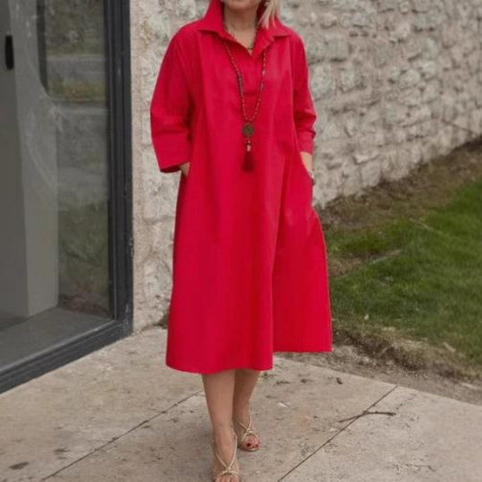 Frauen lässiges Festkleid von Frauen mit praktischen Taschen