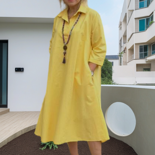 Frauen lässiges Festkleid von Frauen mit praktischen Taschen