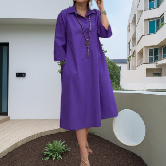 Frauen lässiges Festkleid von Frauen mit praktischen Taschen
