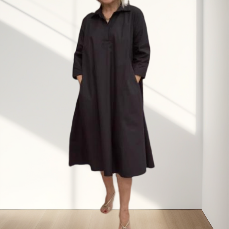 Frauen lässiges Festkleid von Frauen mit praktischen Taschen