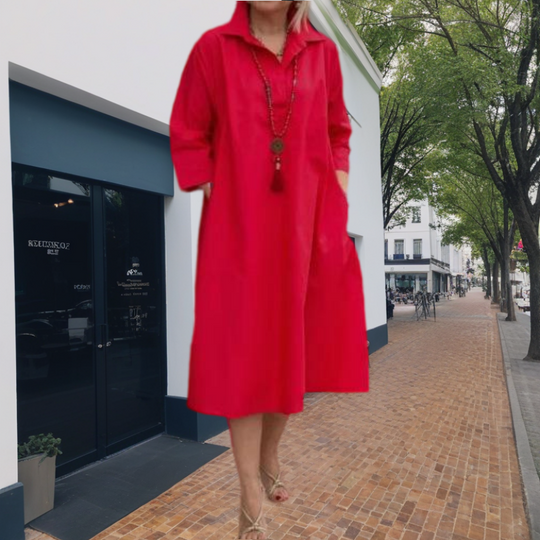 Frauen lässiges Festkleid von Frauen mit praktischen Taschen
