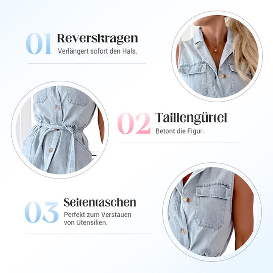 🌺2025 New! 50% OFF Women's Waistband Midi Jeans Dress ⏳