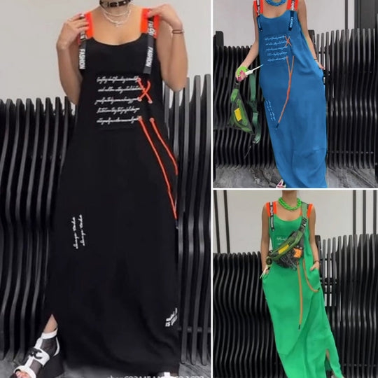 🌴Specjalne oferty letnie🌴Damska sukienka bez rękawów z nadrukiem i swobodnym krojem