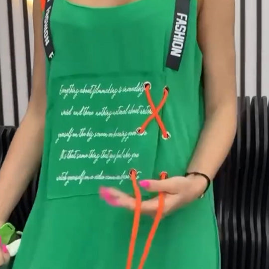 🌴Specjalne oferty letnie🌴Damska sukienka bez rękawów z nadrukiem i swobodnym krojem