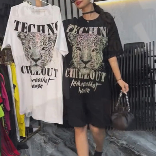 💗Zomerspecials✨Oversized glitter T-shirtjurk voor dames