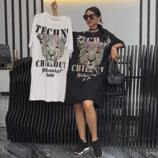 💗Zomerspecials✨Oversized glitter T-shirtjurk voor dames