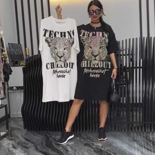 💗Zomerspecials✨Oversized glitter T-shirtjurk voor dames