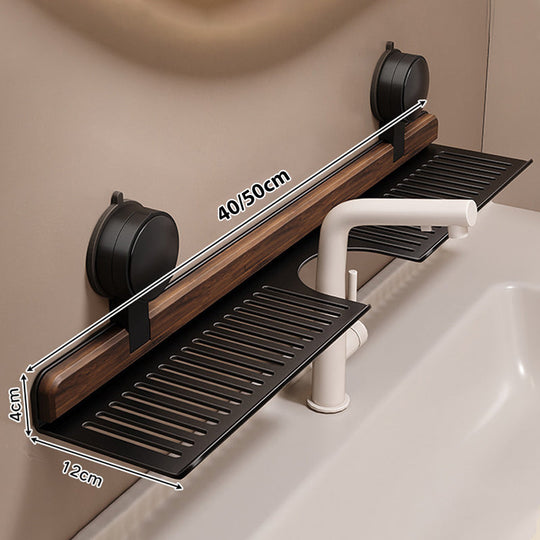 ⏳Time-limited Special 50% OFF⏰Walnut Suction Cup Bathroom Shelf