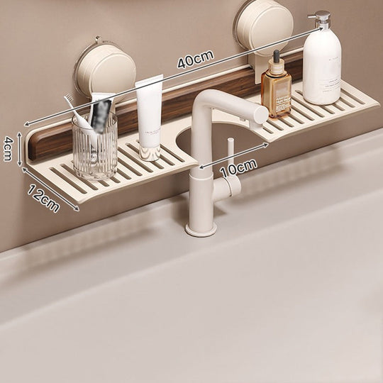 ⏳Time-limited Special 50% OFF⏰Walnut Suction Cup Bathroom Shelf