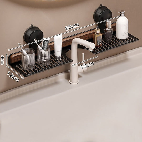 ⏳Time-limited Special 50% OFF⏰Walnut Suction Cup Bathroom Shelf