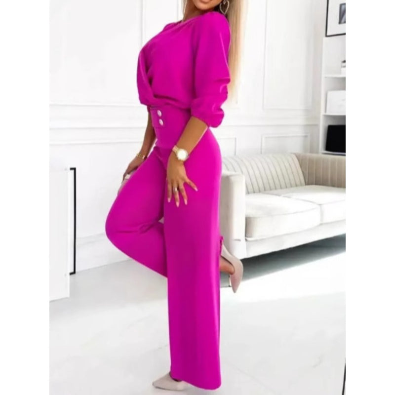 🌸Nieuw binnen 50% KORTING💖 Damesmode V-hals top en broekset