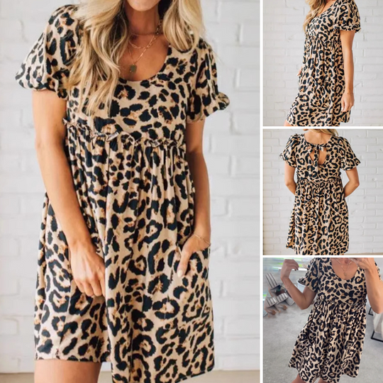 ⏳Časově omezený speciál⏰Dámské ležérní minišaty s leopardím potiskem👗