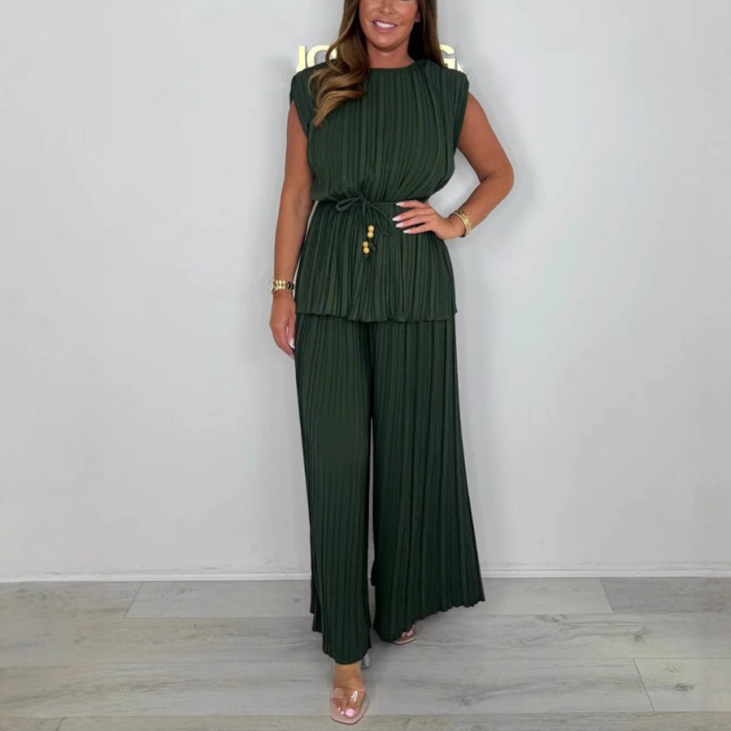 Dames mouwloze riemtop en lange broek set