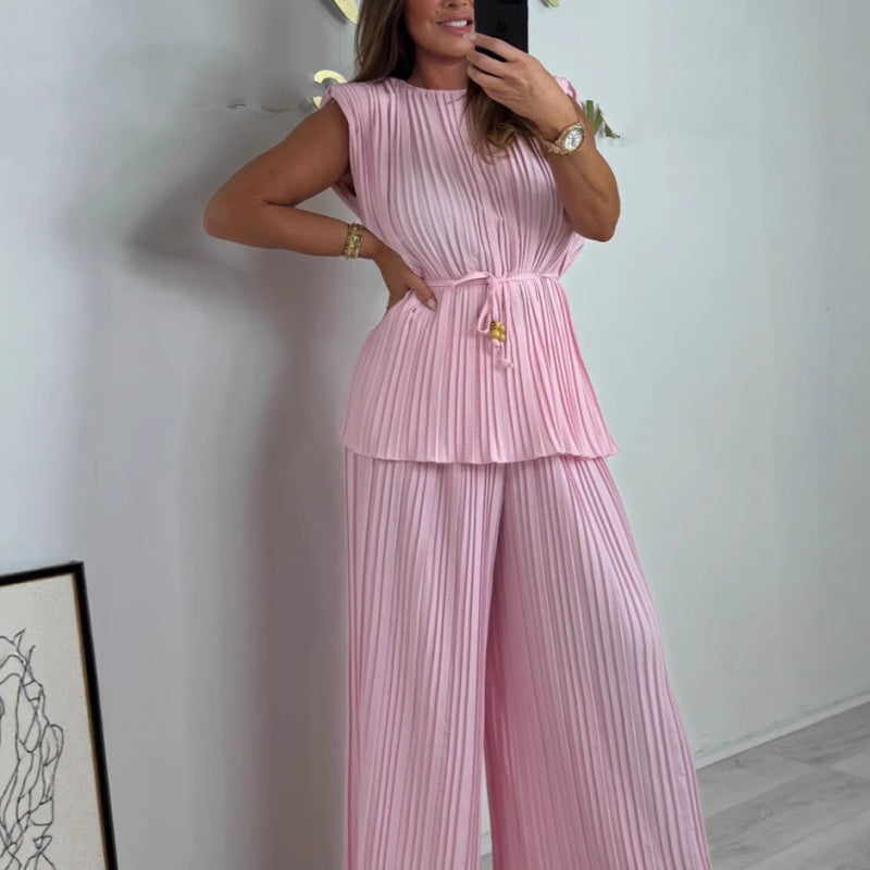 Dames mouwloze riemtop en lange broek set