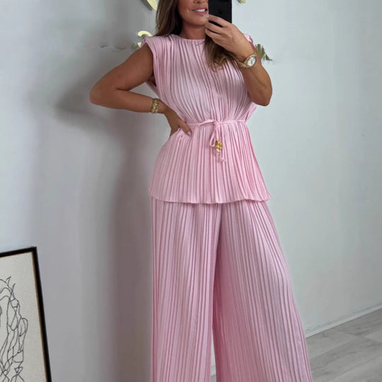 Dames mouwloze riemtop en lange broek set