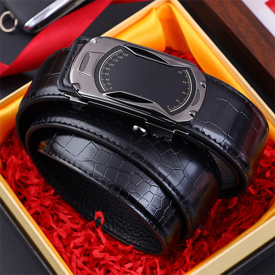 Miesten krokotiilikuvioinen automaattinen solkivyö