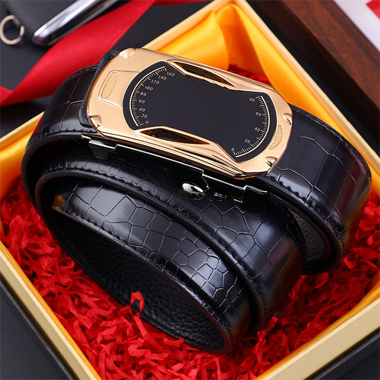 Miesten krokotiilikuvioinen automaattinen solkivyö