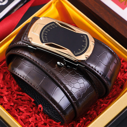 Miesten krokotiilikuvioinen automaattinen solkivyö