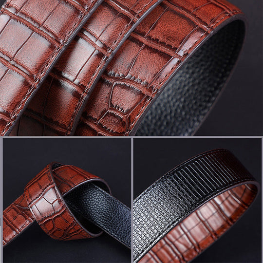 Miesten krokotiilikuvioinen automaattinen solkivyö