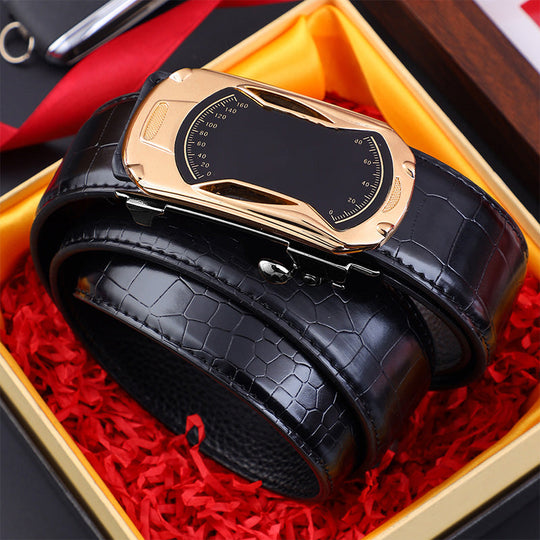 Miesten krokotiilikuvioinen automaattinen solkivyö