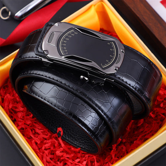 Miesten krokotiilikuvioinen automaattinen solkivyö