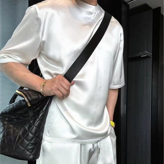 ⏳50% OFF🔥High Quality Men's Mercerized Cotton Casual Solid Color Top and Shorts Two-Piece Set【Loose fit, suitable for all occasions】