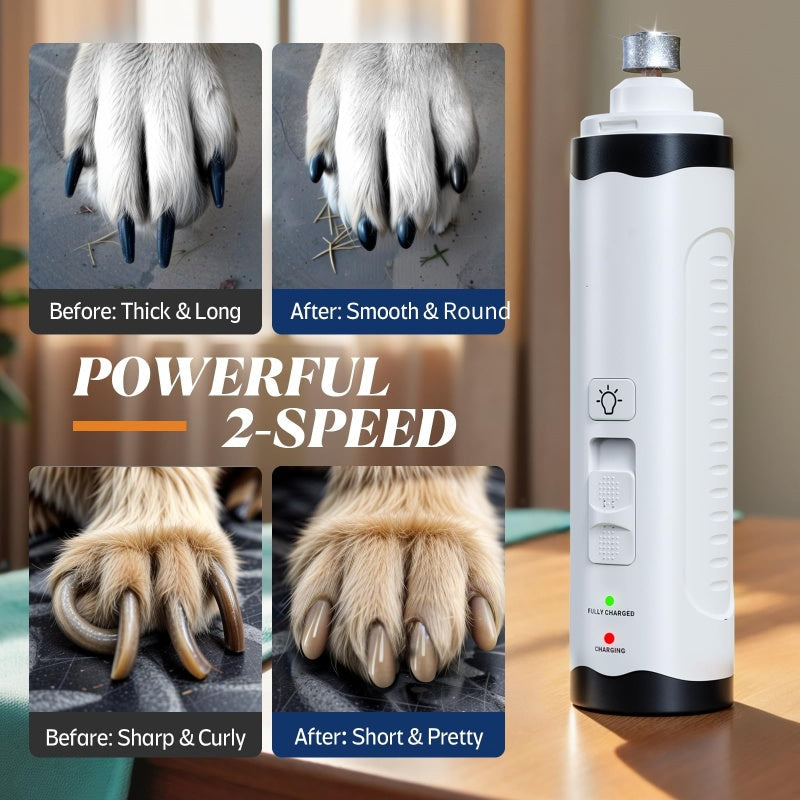 Smerigliatrice per unghie per animali domestici a 2 marce con luci a LED