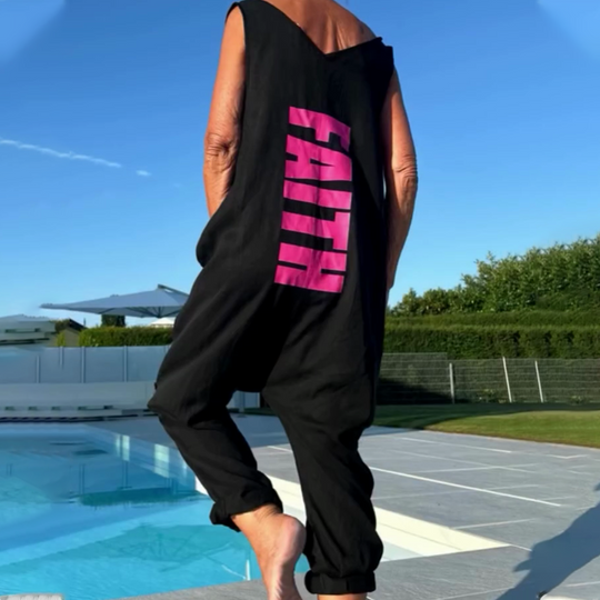 Dames zomer losse v-hals mouwloze jumpsuit