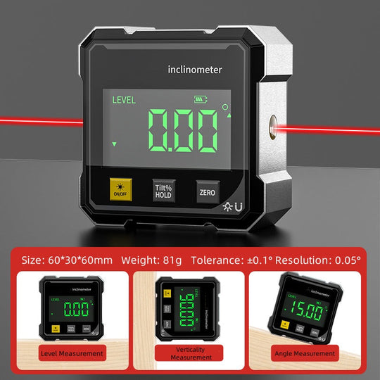 🏆Tijdelijk 50% korting🔧Pousbo® Mini LCD digitale inclinometer hoekmeter✨