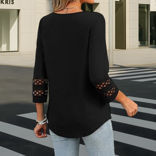 💥Sista dagens specialrea 50 % RABATT💝2025 Nya Damtoppar med 3/4-ärmar Trendiga T-shirts med V-ringning