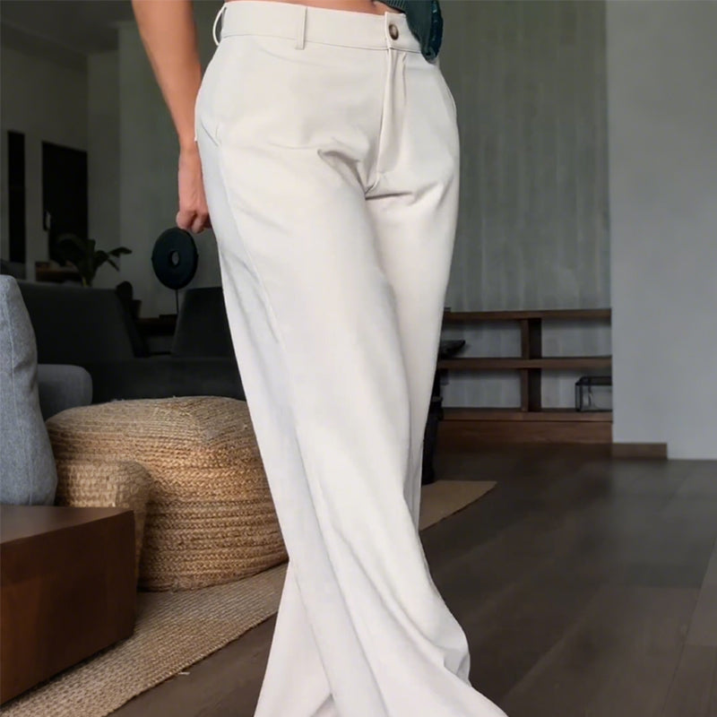 Women's Casual Solid Color Wide Leg Pants