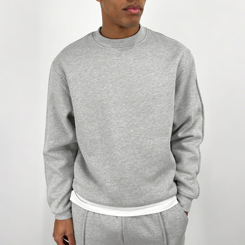 Men’s Solid Color Top & High Waist Jogger Pants 2-Piece Set