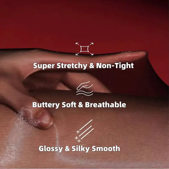 🏆 BUY 1 GET 1 FREE! 🔥 Transparent High-Waisted Shiny Sheer Tights for Women - Sheer & Comfortable 👑✨
