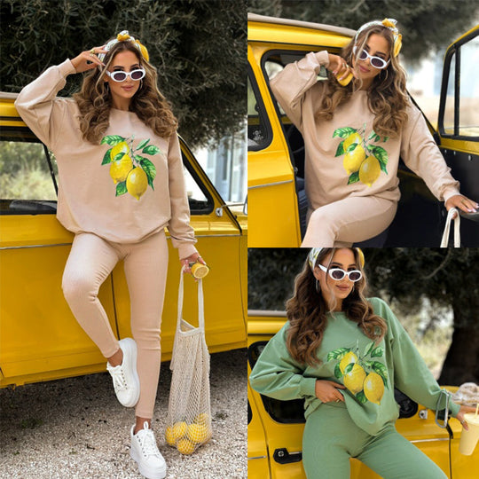 💜 LAST DAY PROMOTION - 50%OFF 💜 Stylish Print Pullover Hoodie & Pants 2-Piece Set