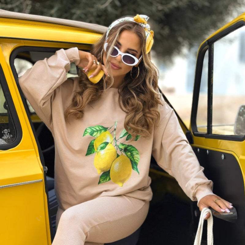 💜 LAST DAY PROMOTION - 50%OFF 💜 Stylish Print Pullover Hoodie & Pants 2-Piece Set