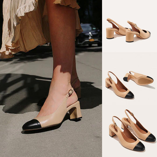 Kvinnors klassiska runda tå slingback -pump