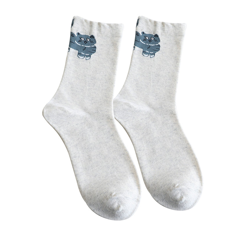 Care Cartuny Cat Crew Socks