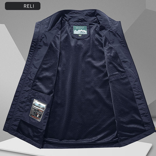 👕 Oversized mouwloos herenvest – ruime pasvorm, functionele zakken, trendy straatstijl ✨