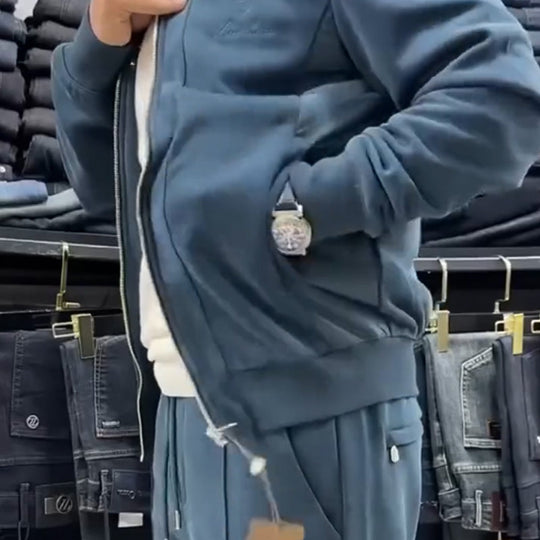 Giacca e pantaloni casual maschile e pantaloni a due pezzi