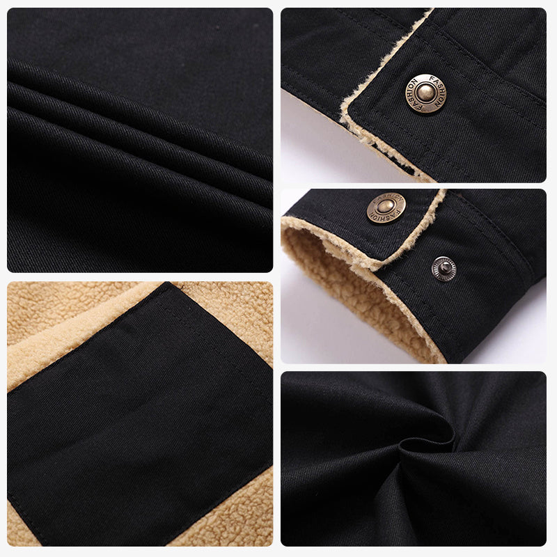 🎁Promocja w połowie roku – 50% zniżki⏳Męska zimowa kurtka polarowa w stylu retro western