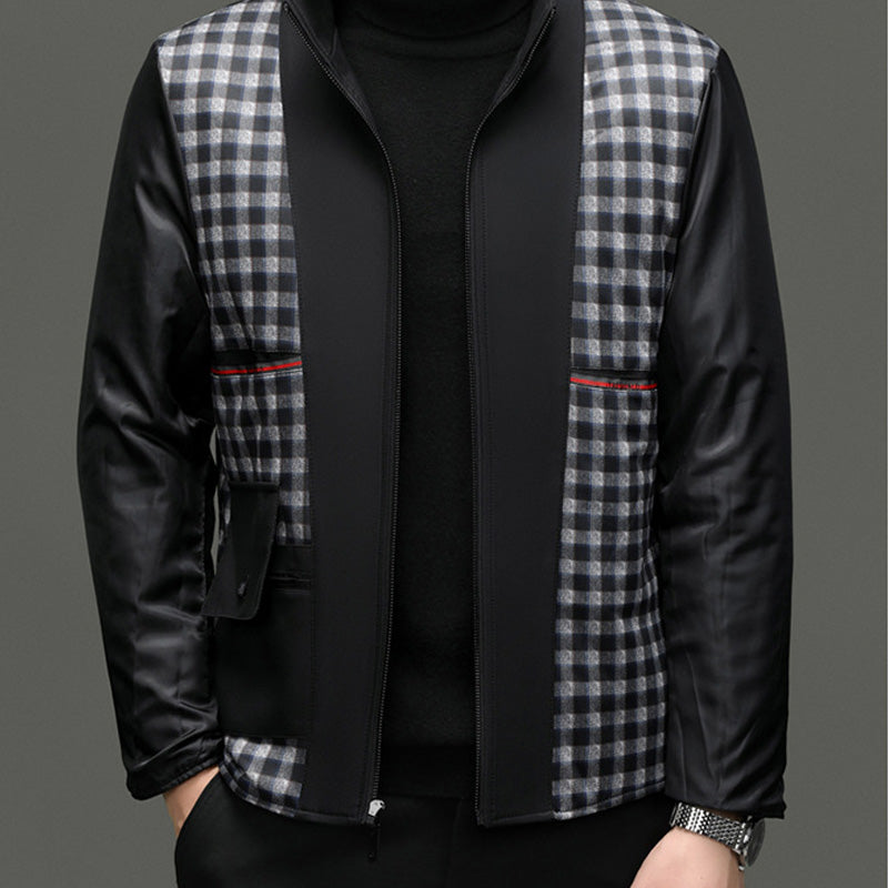 Płaszcz męski o średniej długości z odłączanym wewnętrznym