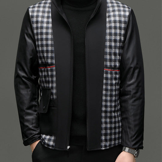 Płaszcz męski o średniej długości z odłączanym wewnętrznym