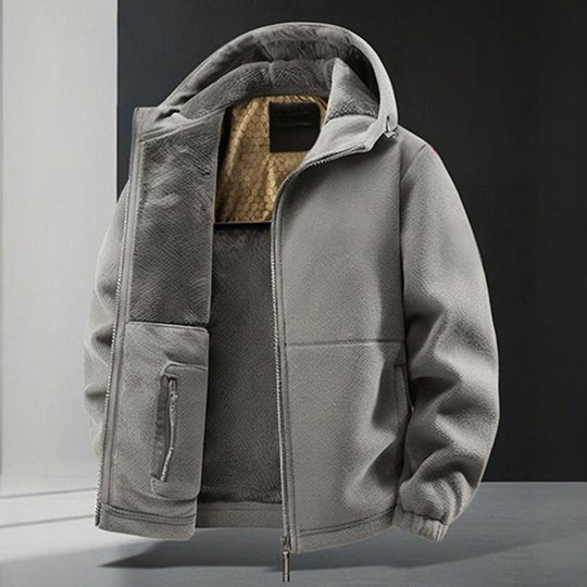 Men's Hooded Casual Warm Jacket with Zipper