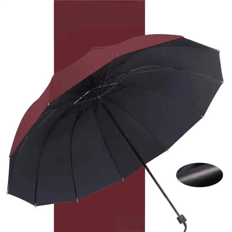 ⏳Aikarajoitettu 50%Alennus⏰12-ribinen suuri kokoontaitettava tuulenpitävä sateenvarjo🌂