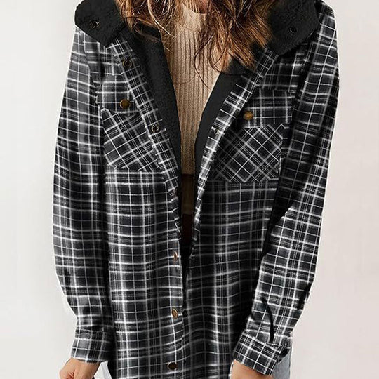 🔥 LAST DAY PROMOTION - 50%OFF 🔥Women's Winter Trendy Plaid Hooded Jacket