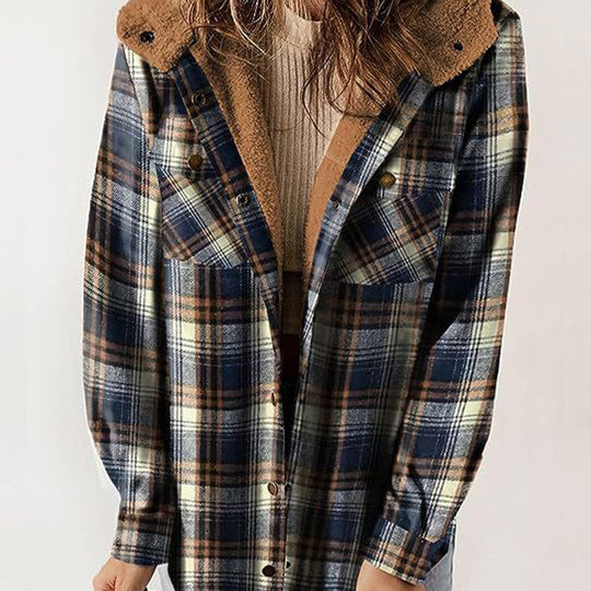 🔥 LAST DAY PROMOTION - 50%OFF 🔥Women's Winter Trendy Plaid Hooded Jacket